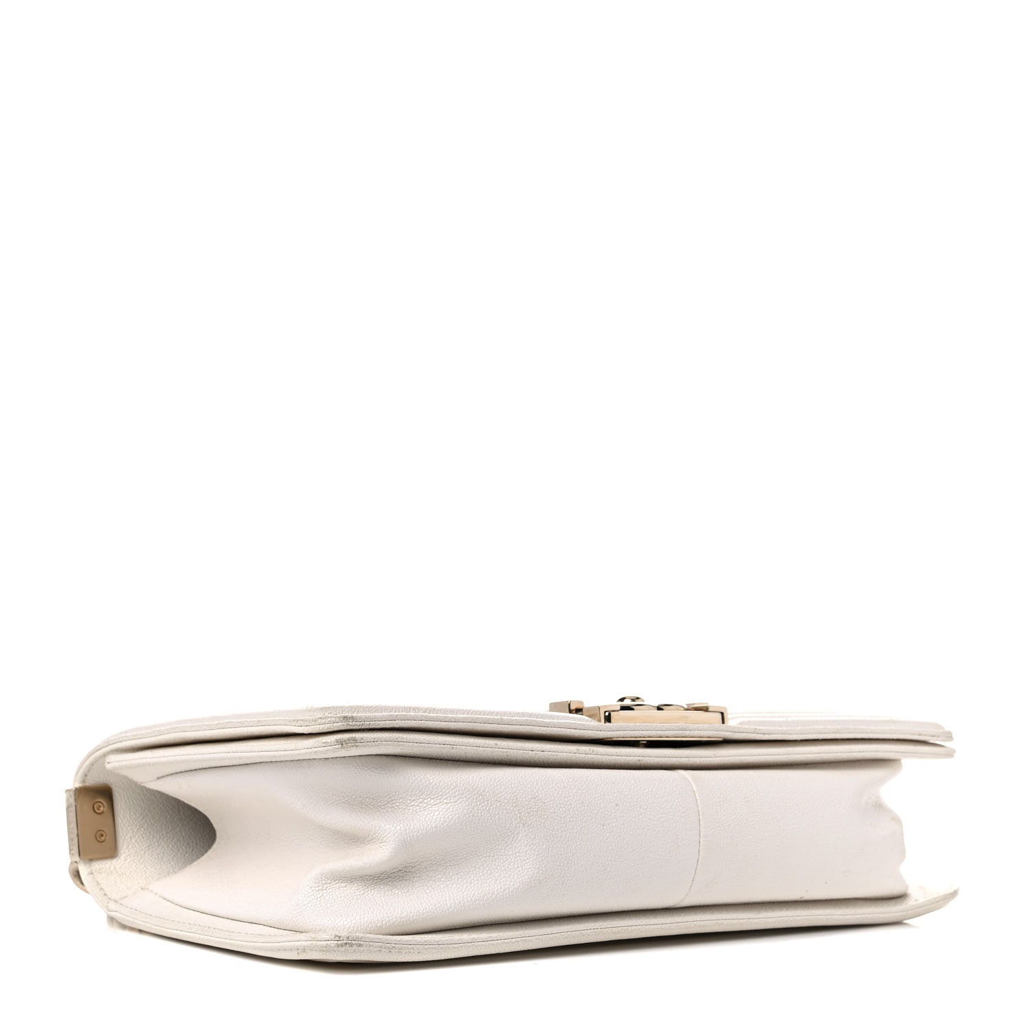 Chanel Calfskin Chevron Quilted Medium Boy Flap White 3 of 17