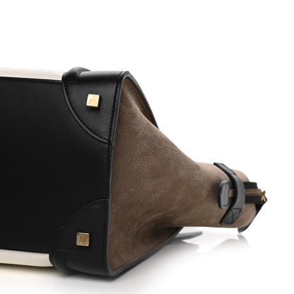 Celine Bullhide Calfskin Grained Nubuck Mini Tri-Color Luggage Khaki 11 of 23