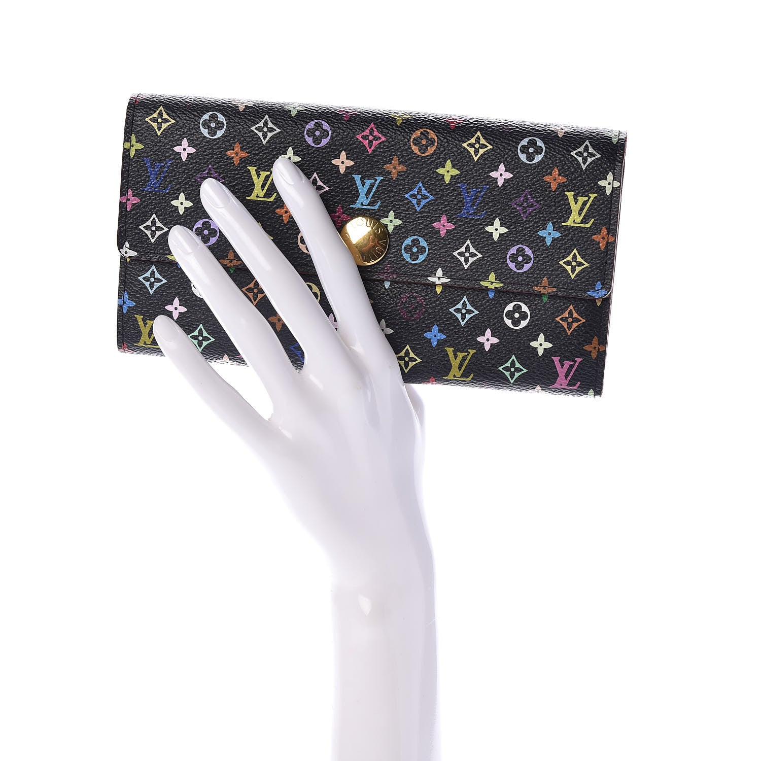 Louis Vuitton Monogram Multicolor Sarah Wallet Black Grenade 2 of 7