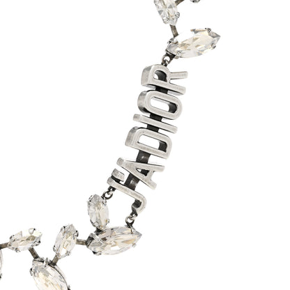 Christian Dior Metal Crystal J'Adior Laurier Choker Necklace Silver 4 of 6