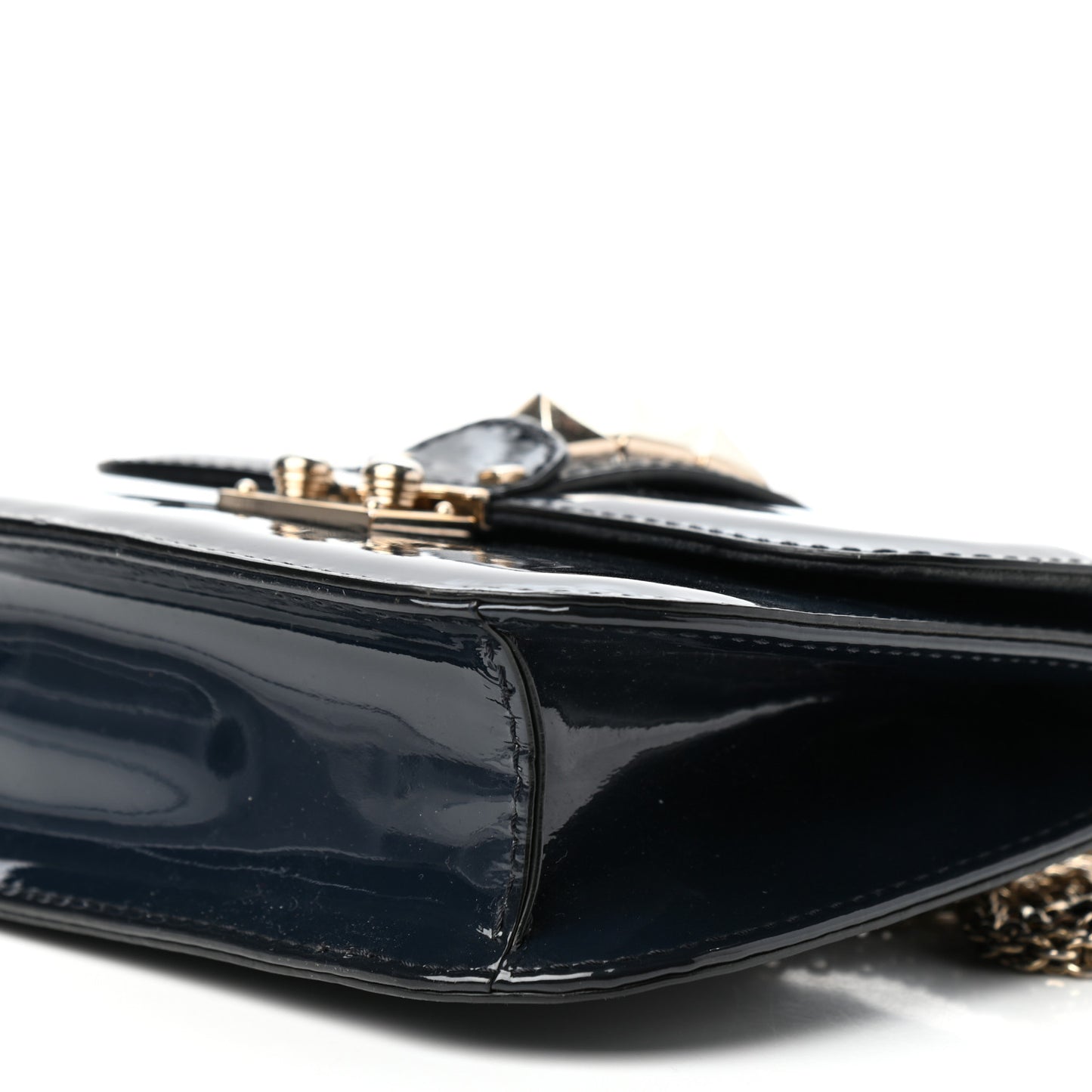 Patent Small Glam Lock Rockstud Flap Marine