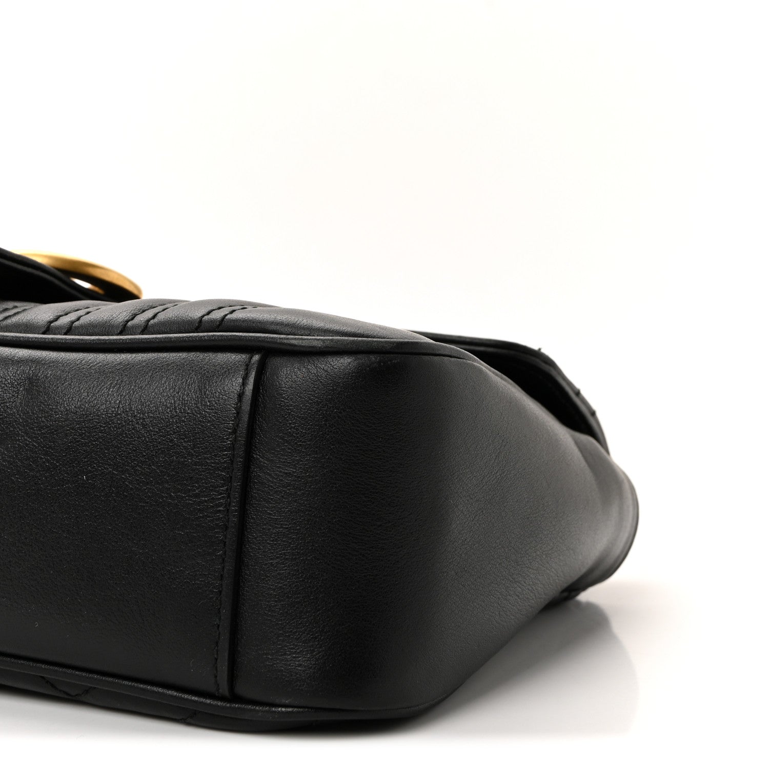 Gucci Calfskin Matelasse Small GG Marmont Shoulder Bag Black 10 of 10