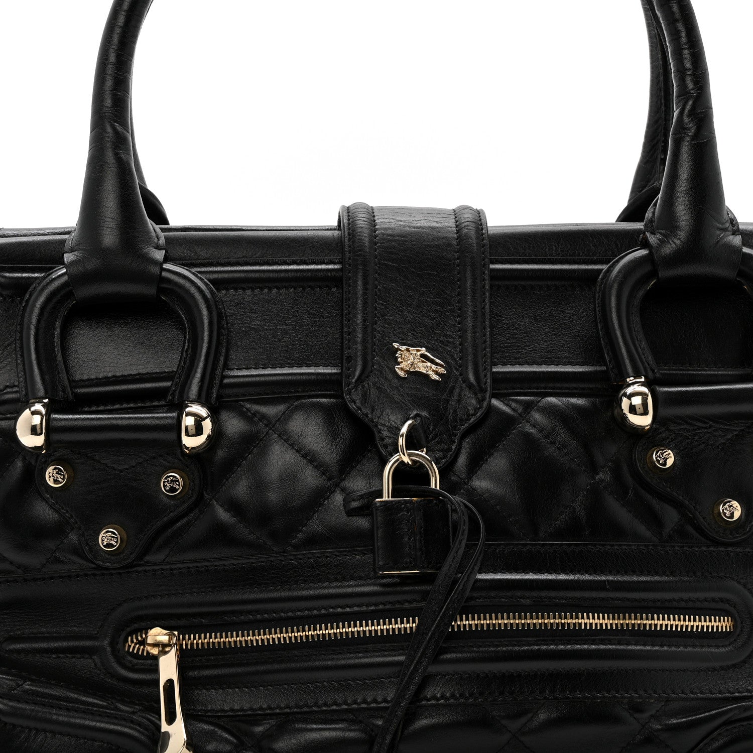 Burberry Calfskin Quilted Large Manor Tote Black 8 of 14