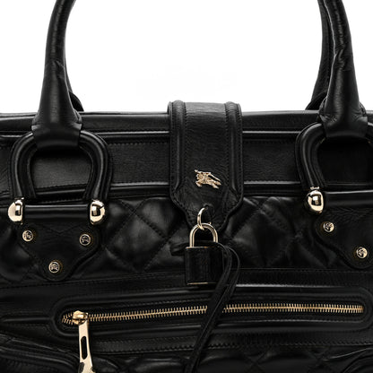 Burberry Calfskin Quilted Large Manor Tote Black 8 of 14
