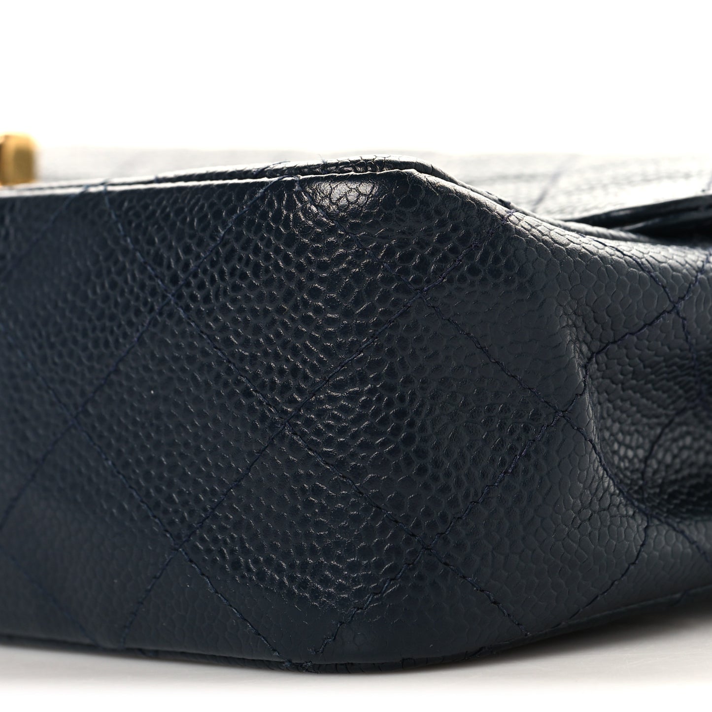 Caviar Quilted Small Double Flap Navy