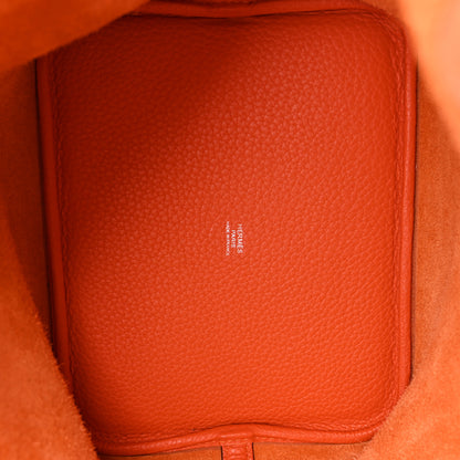 Hermes Taurillon Clemence Picotin Lock 22 MM Orange 4 of 9