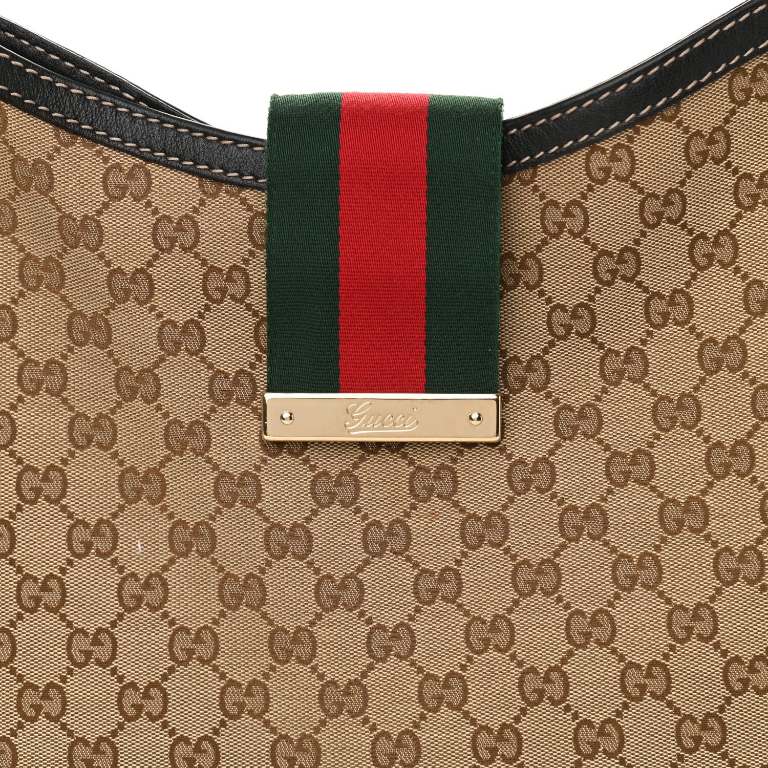 Gucci Monogram Large New Ladies Web Hobo Dark Brown 8 of 12