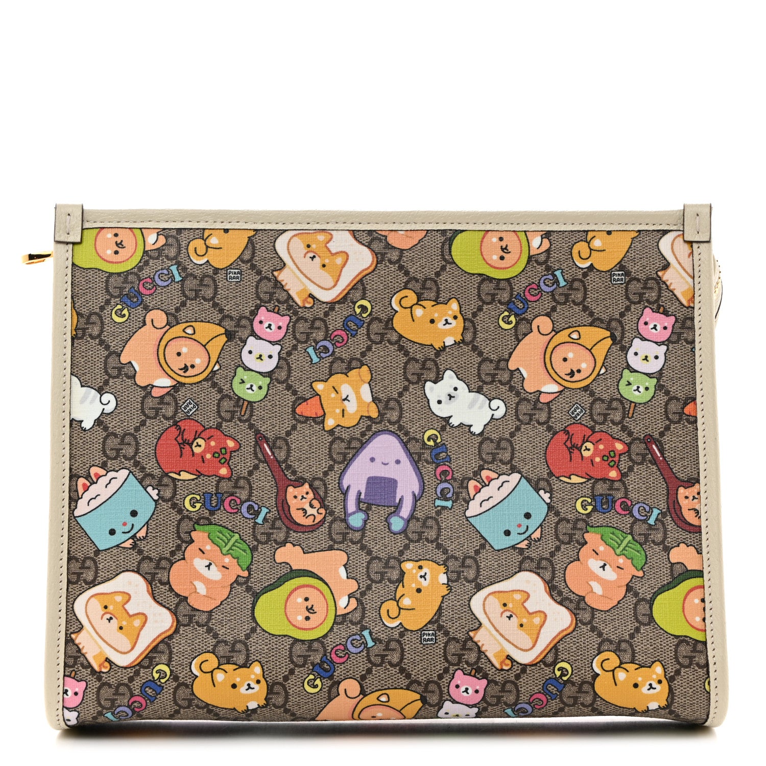 Gucci GG Supreme Monogram Animal Kawaii Cosmetic Case Multi White 1 of 7