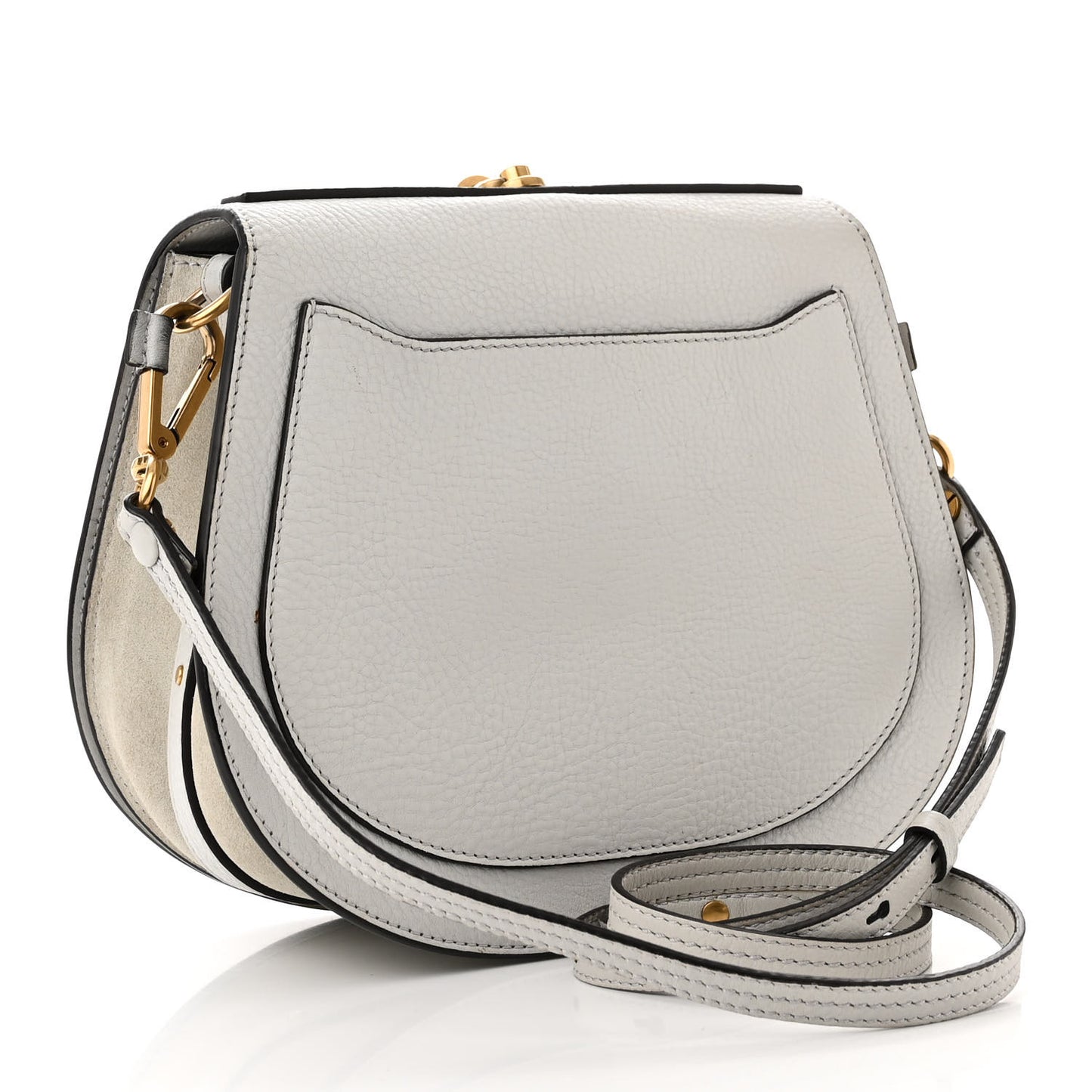 Calfskin Suede Medium Nile Bracelet Bag Cloudy Blue