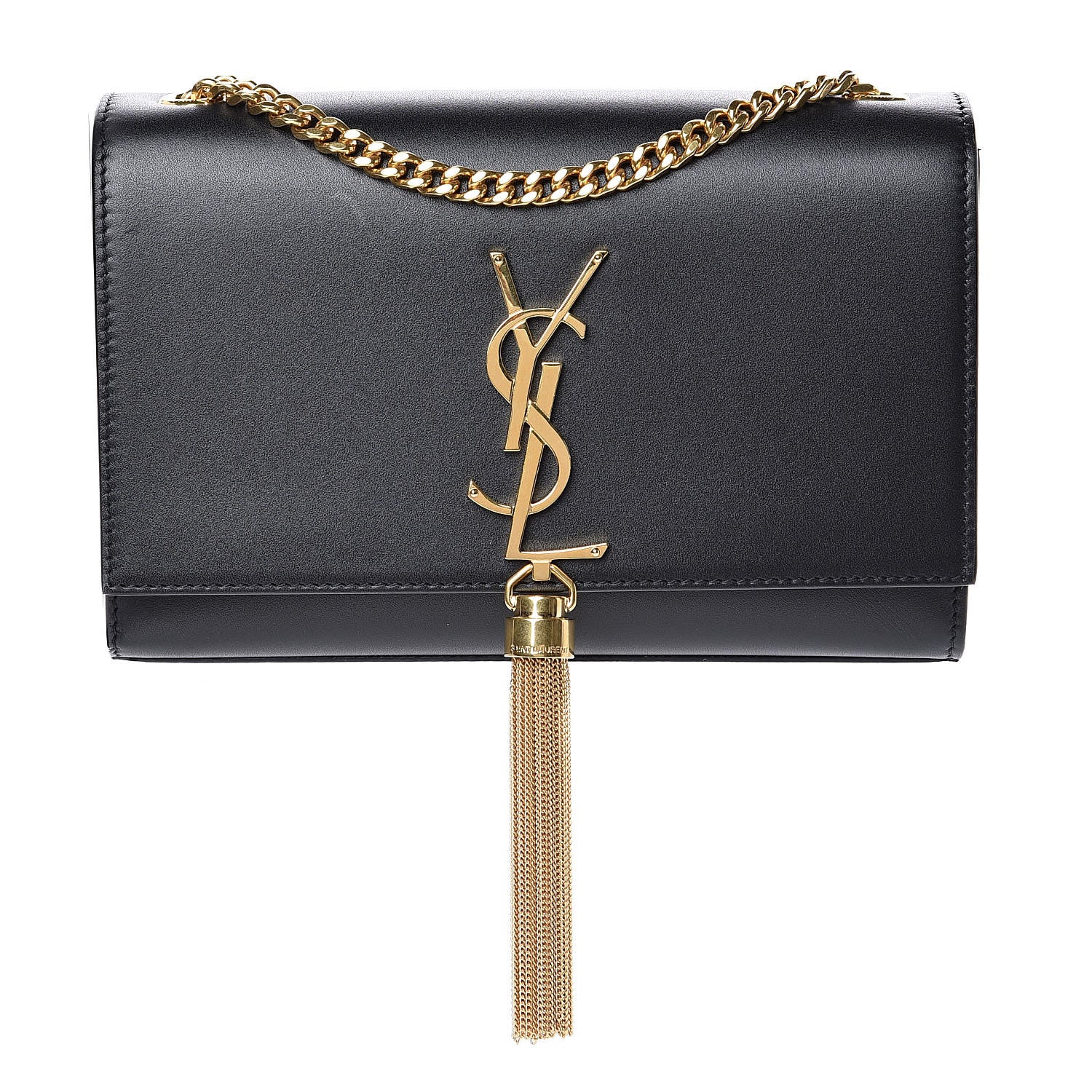 Saint Laurent Calfskin Small Classic Monogram Kate Tassel Satchel Black 1 of 9