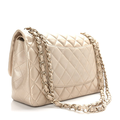 Chanel Metallic Lambskin Quilted Jumbo Double Flap Gold 2 of 11
