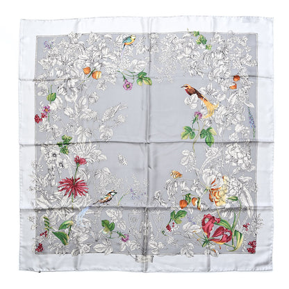 Gucci Silk Twill Wondergardenia Square Scarf Zinc Beige 1 of 4