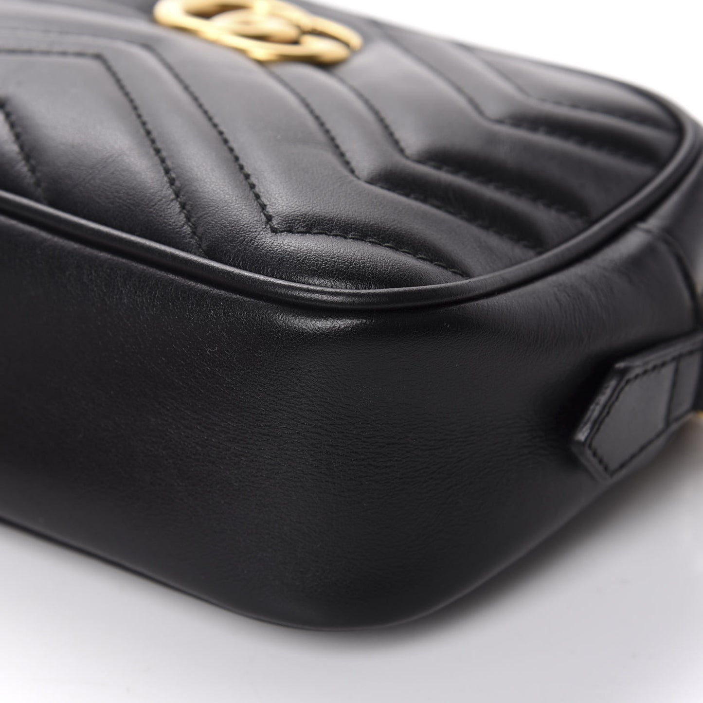 Calfskin Matelasse Mini GG Marmont Chain Shoulder Bag Black