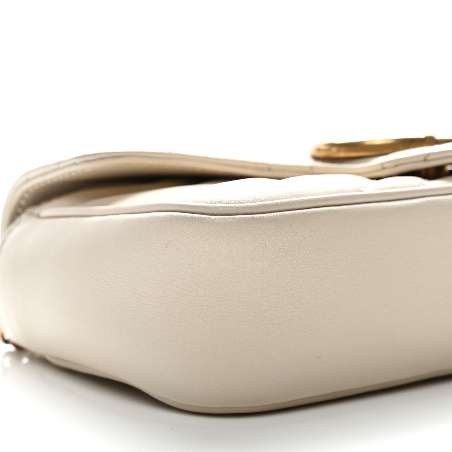 Calfskin Matelasse Super Mini GG Marmont Shoulder Bag White