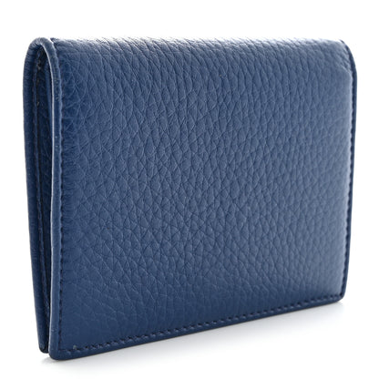 Prada Vitello Daino Small Bi-Fold Wallet Bluette 3 of 10