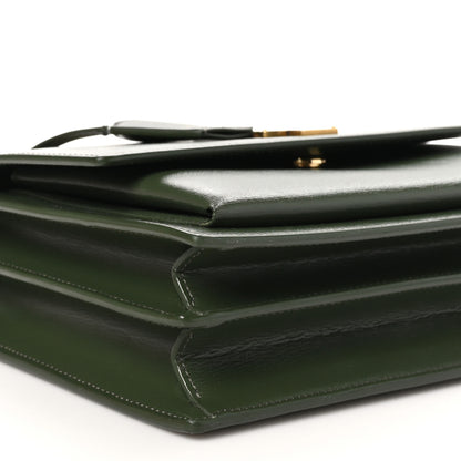 Saint Laurent Smooth Calfskin Medium Monogram Sunset Satchel Vert Kaki 10 of 11