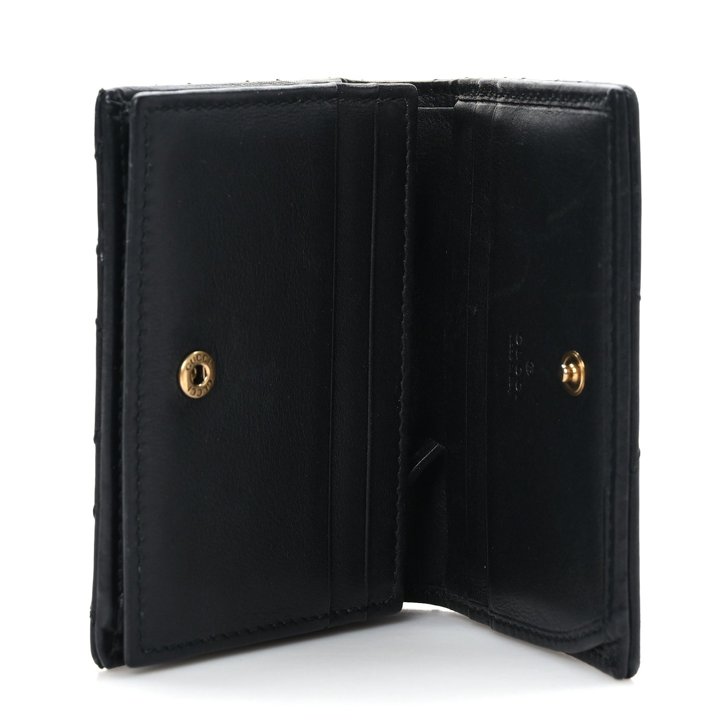 Calfskin Matelasse GG Marmont Card Case Wallet Black
