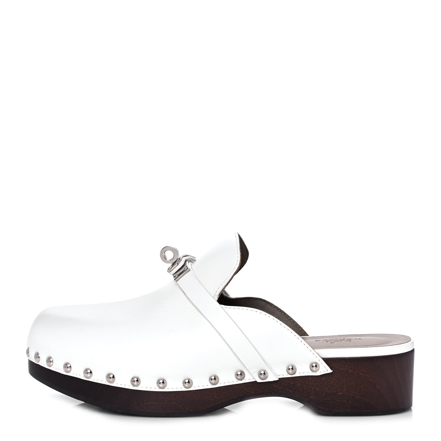 Hermes Calfskin Carlotta Mules 37 White 1 of 8