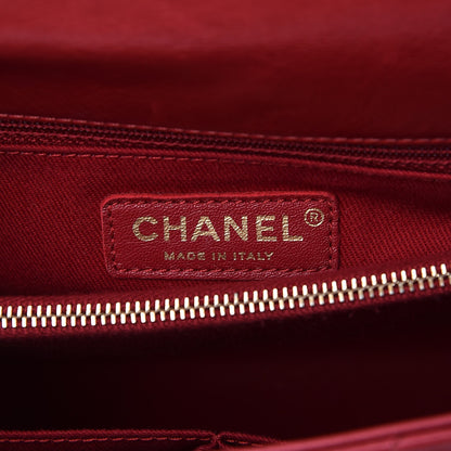 Chanel Calfskin Chevron Quilted Coco Handle Flap Red 7 of 9