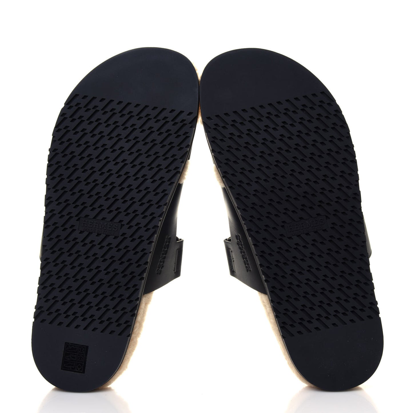Veau Indios Woolskin Mens Chypre Sandals 45 Black Ecru