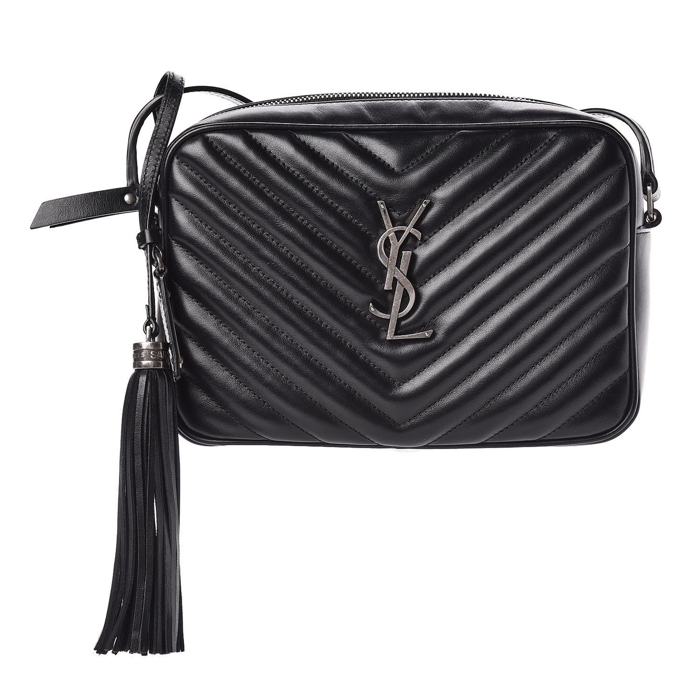 Calfskin Matelasse Monogram Lou Camera Bag Black