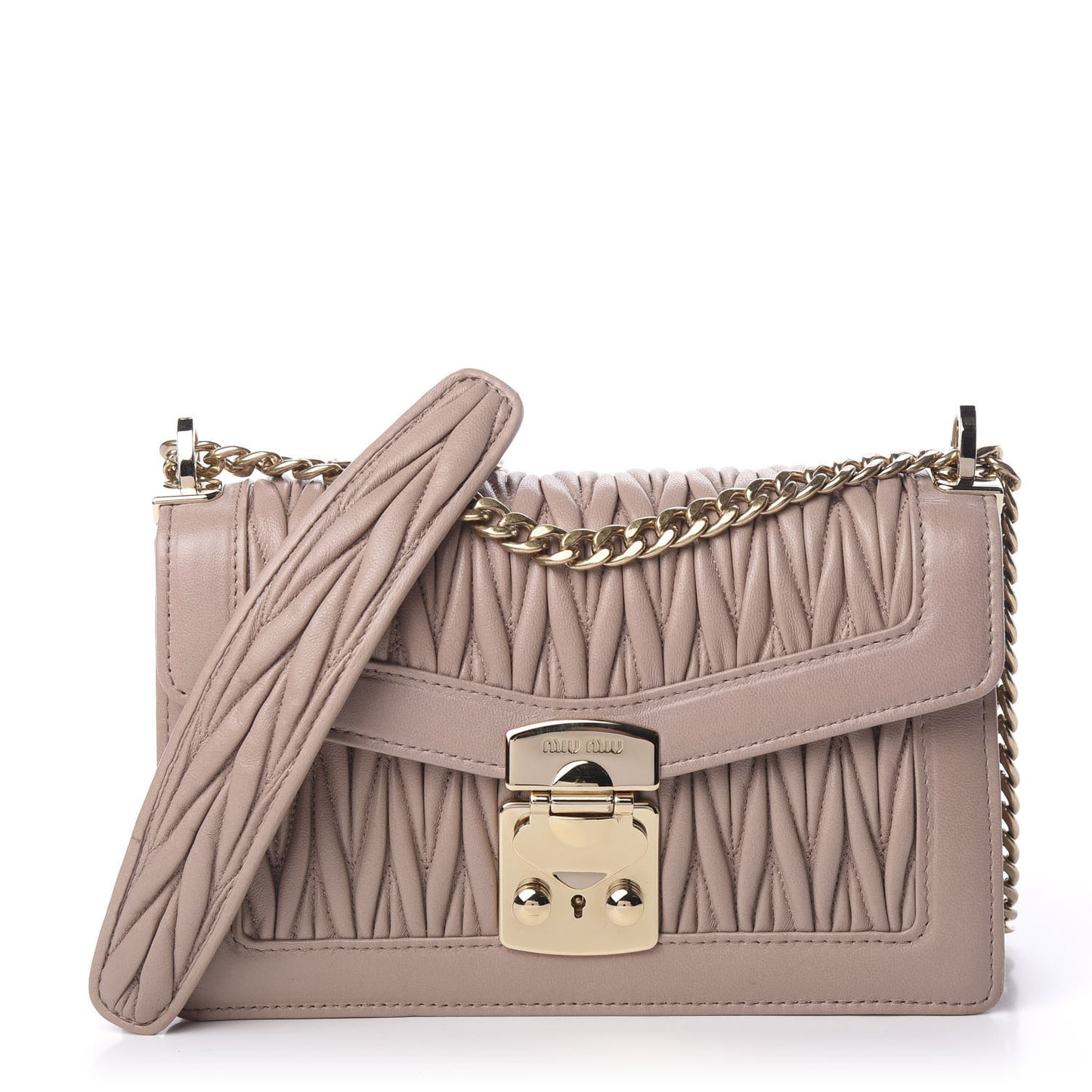 Lambskin Confidential Matelasse Chain Shoulder Bag Cipria
