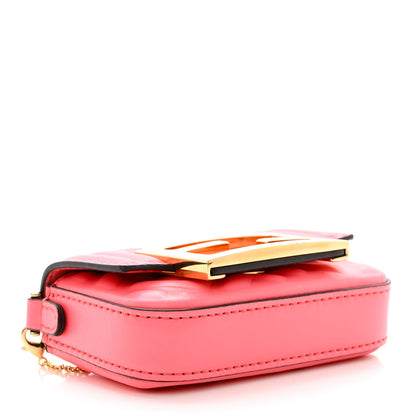 Fendi Nappa Matisse FF Embossed Nano Maxi Buckle Baguette Charm Pink Dalia 4 of 11