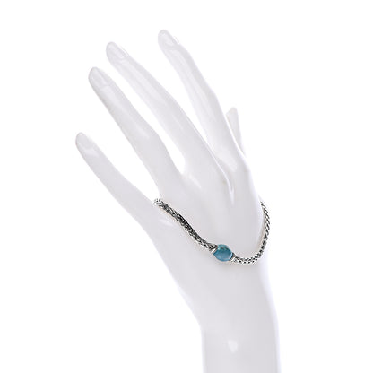 John Hardy Sterling Silver Turquoise Diamond Slim Classic Chain Bracelet 2 of 5