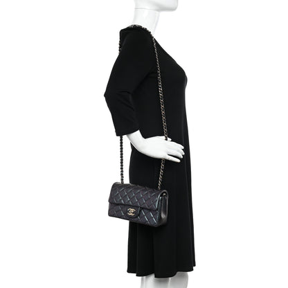 Chanel Iridescent Lambskin Quilted Mini Rectangular Flap Black 2 of 10