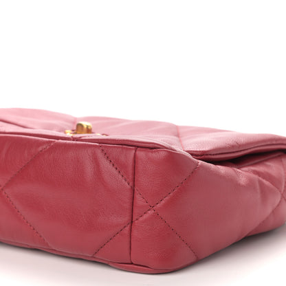 Chanel Goatskin Quilted Medium Chanel 19 Flap Dark Pink 10 of 11