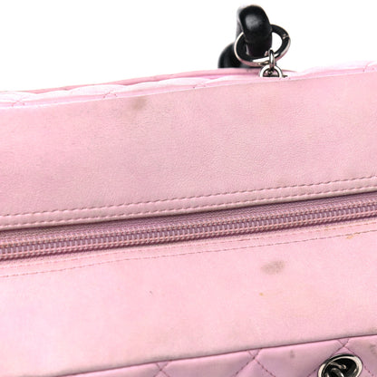 Chanel Calfskin Quilted Large Cambon Bowler Pink Black 15 of 17