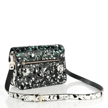 Proenza Schouler Mosaic Print Lambskin Mini PS11 Classic Shoulder Bag Mint Grey White 3 of 8