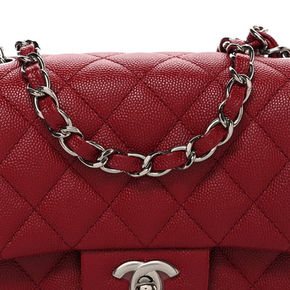 Chanel Caviar Quilted Mini Square Flap Red 8 of 10