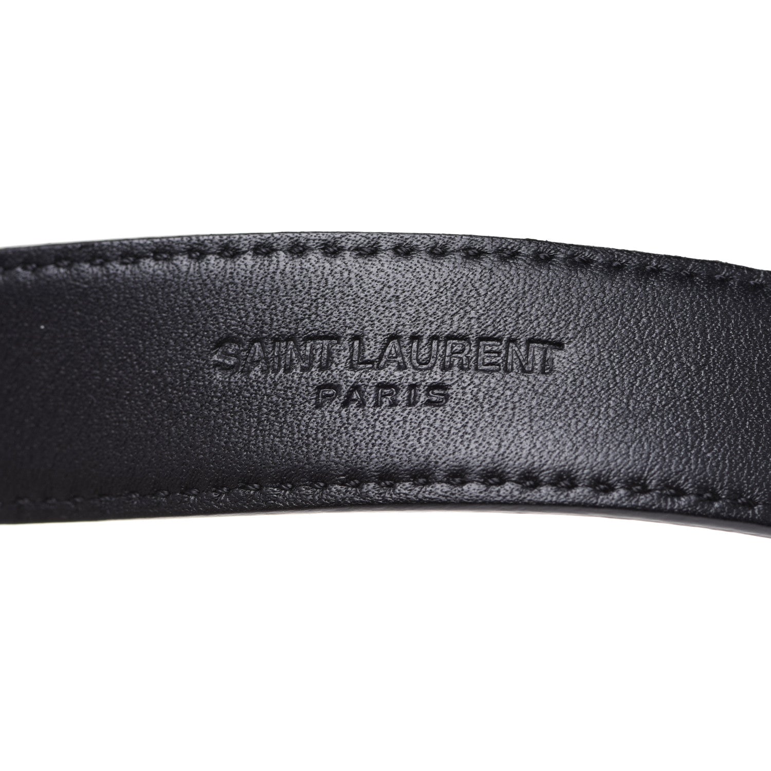 Saint Laurent Smooth Calfskin Monogram Narrow Square Buckle Belt 90 36 Black 4 of 6