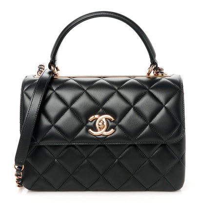 Chanel Lambskin Quilted Small Trendy CC Dual Handle Flap Bag Black 1 of 14