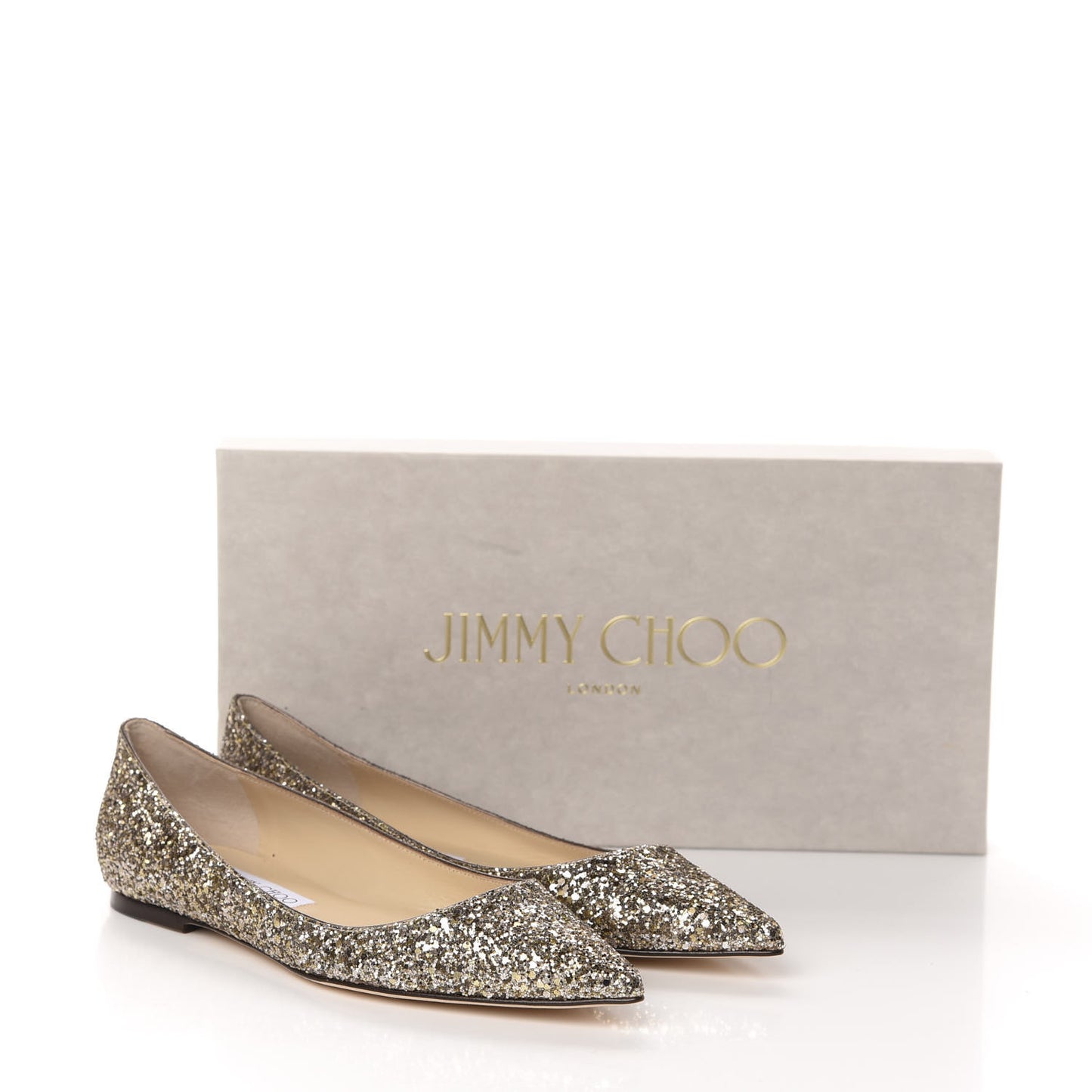 Glitter Fabric Alina Flats 38 Antique Gold