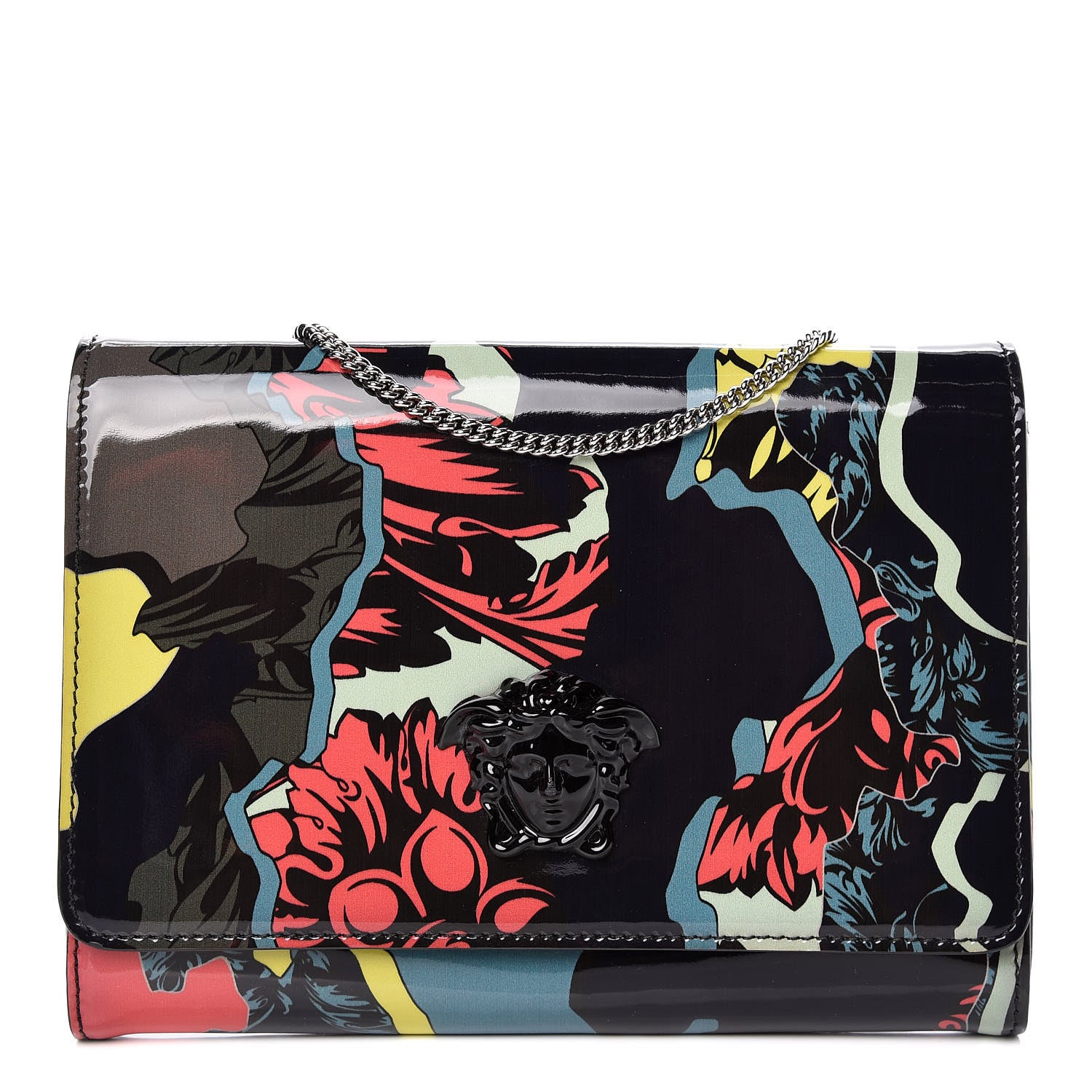 Versace Patent Palazzo Medusa Chain Evening Bag Multicolor 1 of 11
