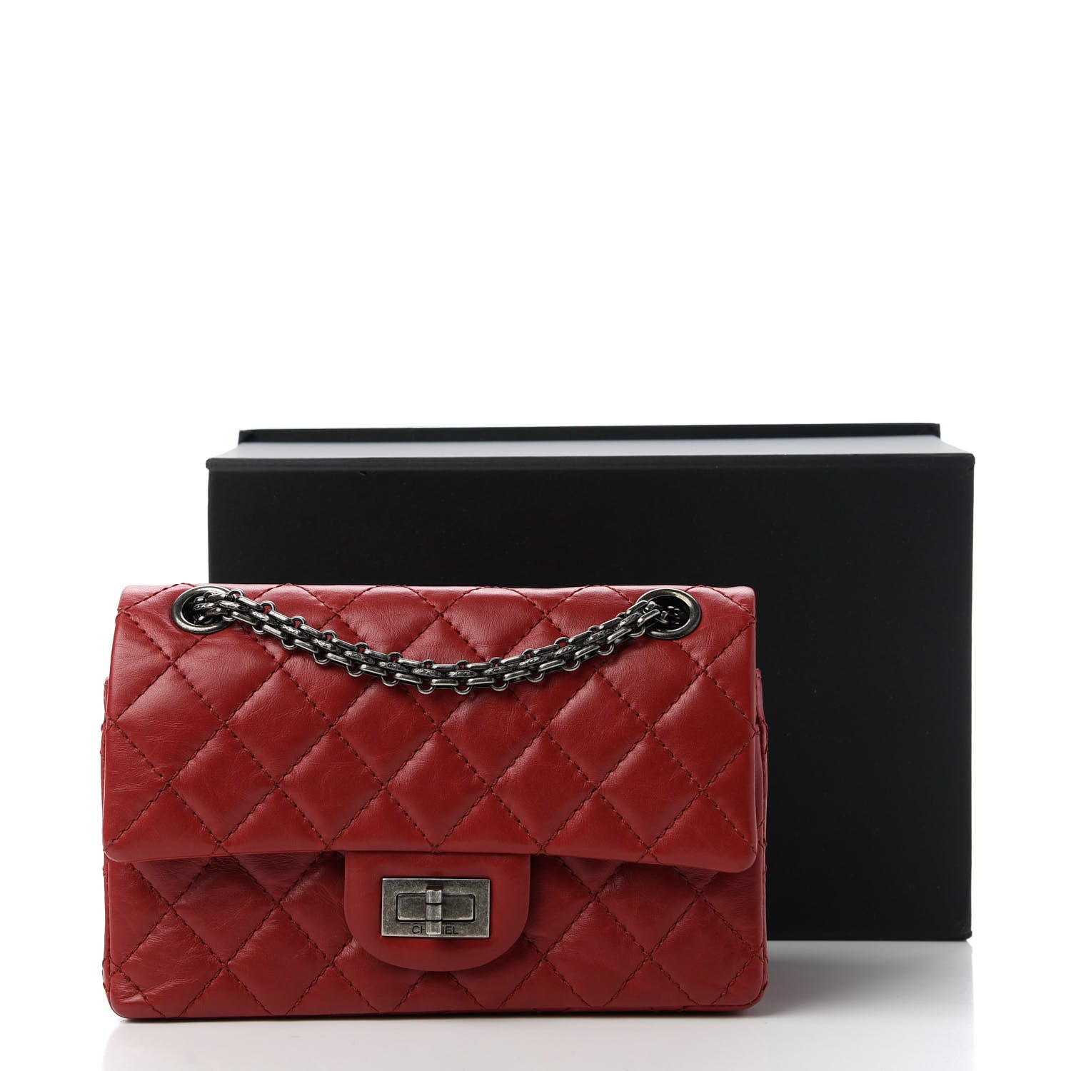 Chanel Aged Calfskin Quilted 2.55 Reissue 224 Flap Red 11 of 11
