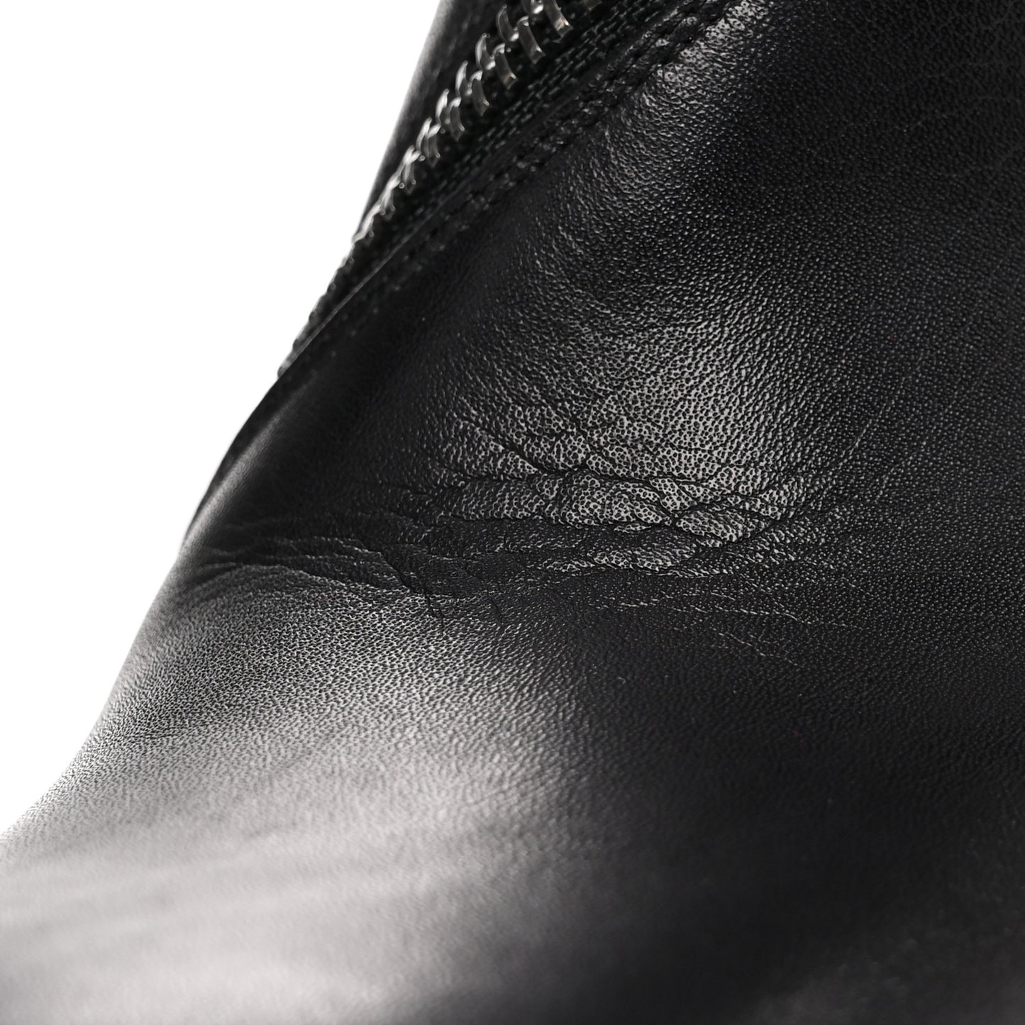 Calfskin Birgitta 100 Zip Around Ankle Boots 38.5 Black