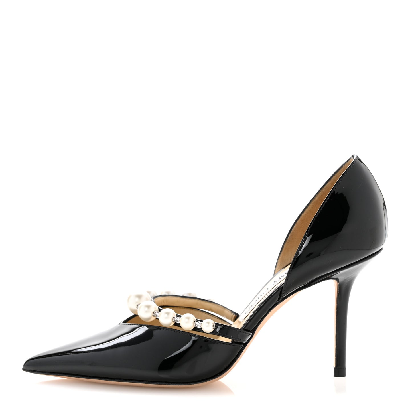 Patent Pearl Embellished Aurelie 85 Pumps 36 Black