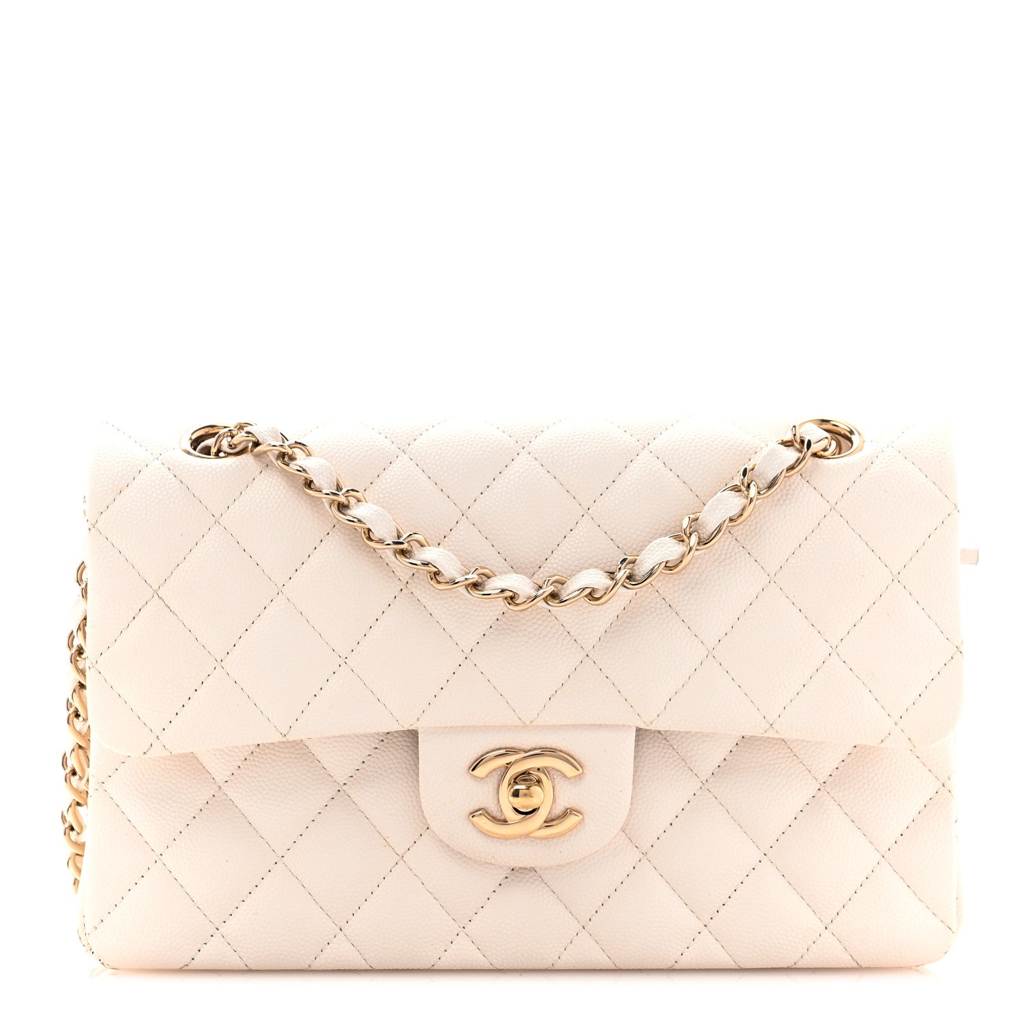 Chanel Caviar Quilted Small Double Flap White 1 of 13