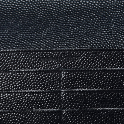 Saint Laurent Grain De Poudre Matelasse Chevron Monogram Flap Wallet Black 7 of 12