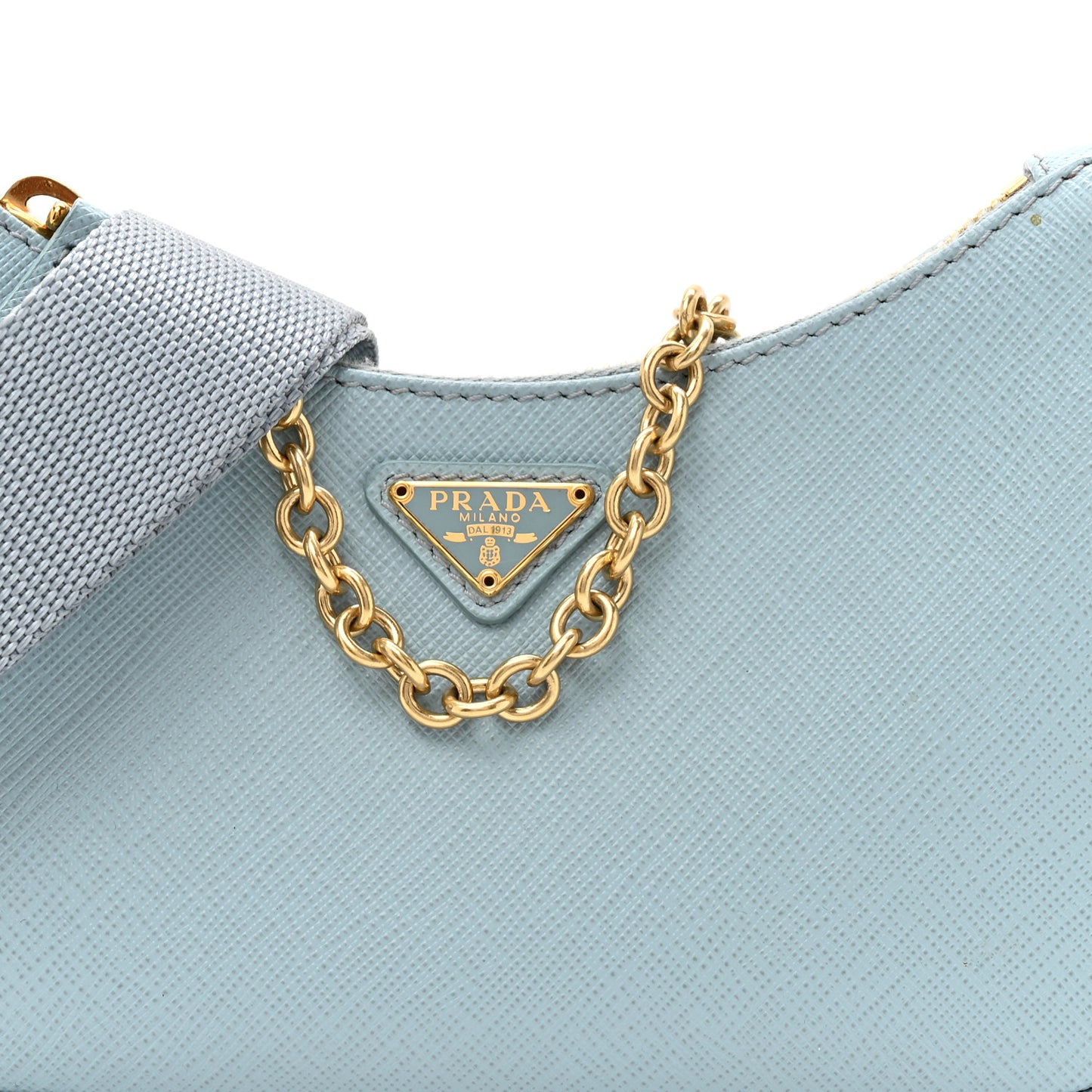 Saffiano Lux Re-Edition 2005 Mini Shoulder Bag Celeste