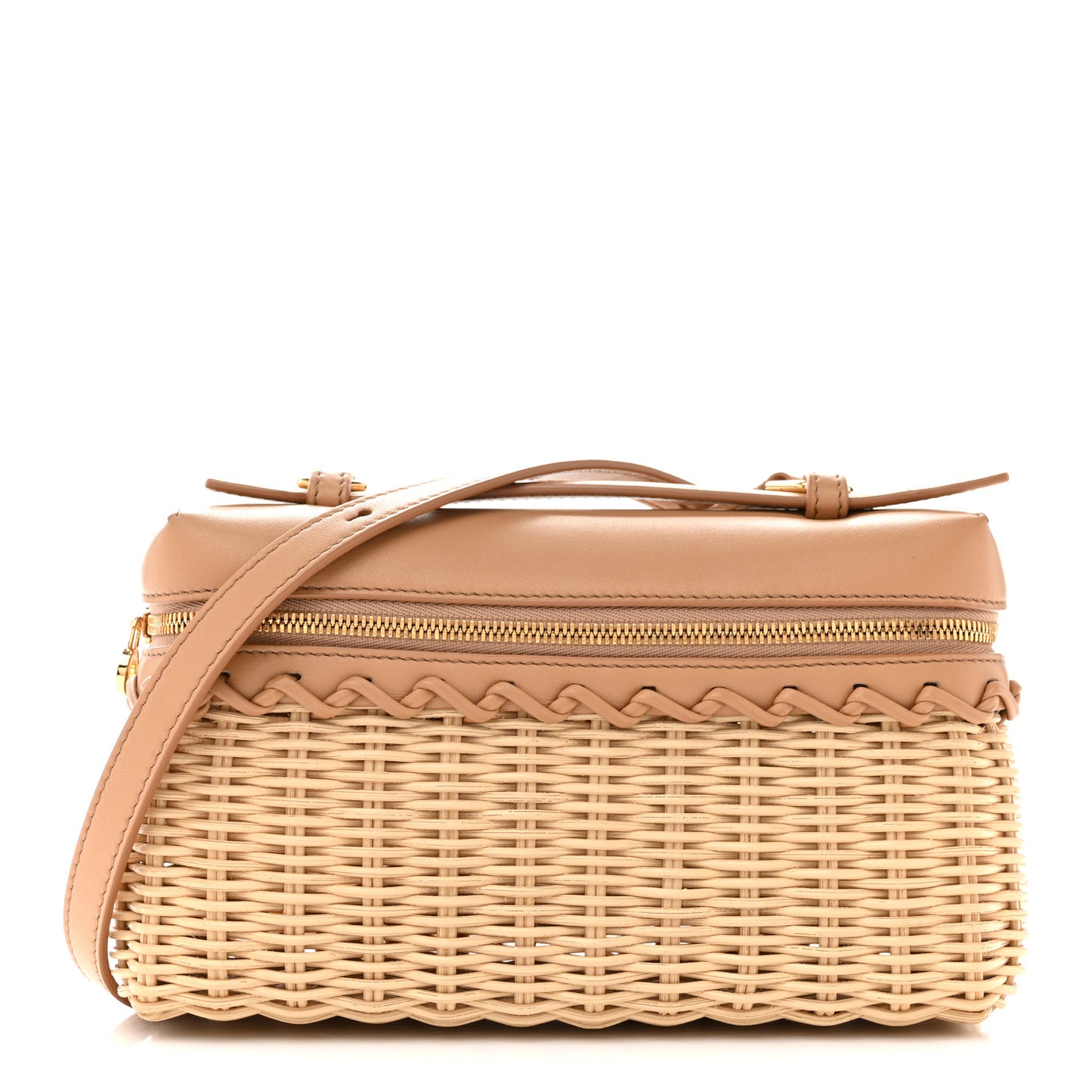Wicker Calfskin L19 Extra Pocket Pouch Natural