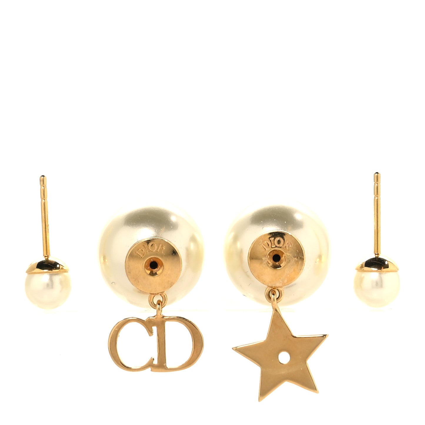 Pearl Mise En Dior Logo Tribal Earrings