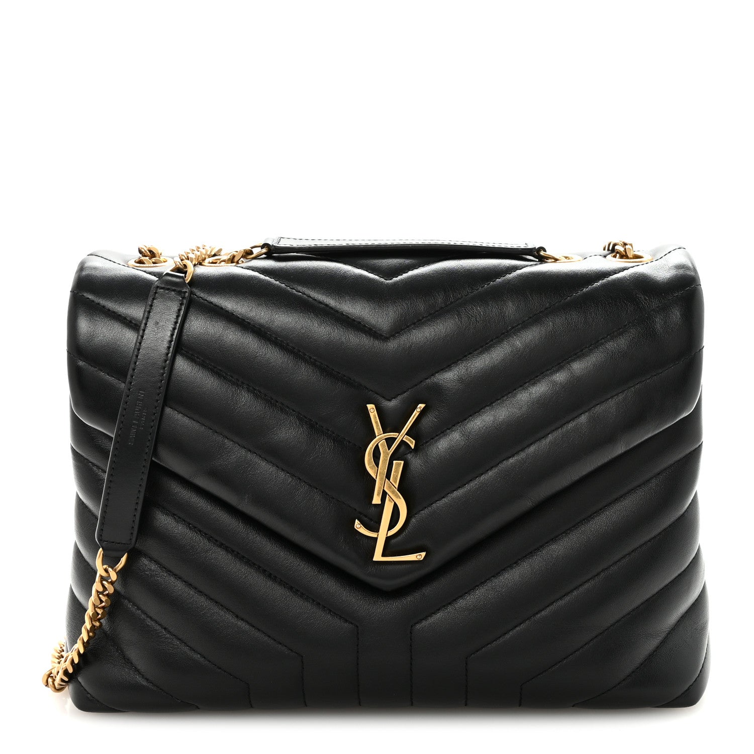 Saint Laurent Calfskin Y Quilted Monogram Medium Loulou Chain Satchel Black 1 of 9