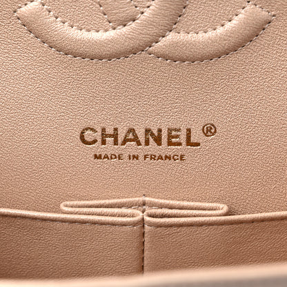 Chanel Iridescent Calfskin Quilted Medium Double Flap Beige 6 of 10