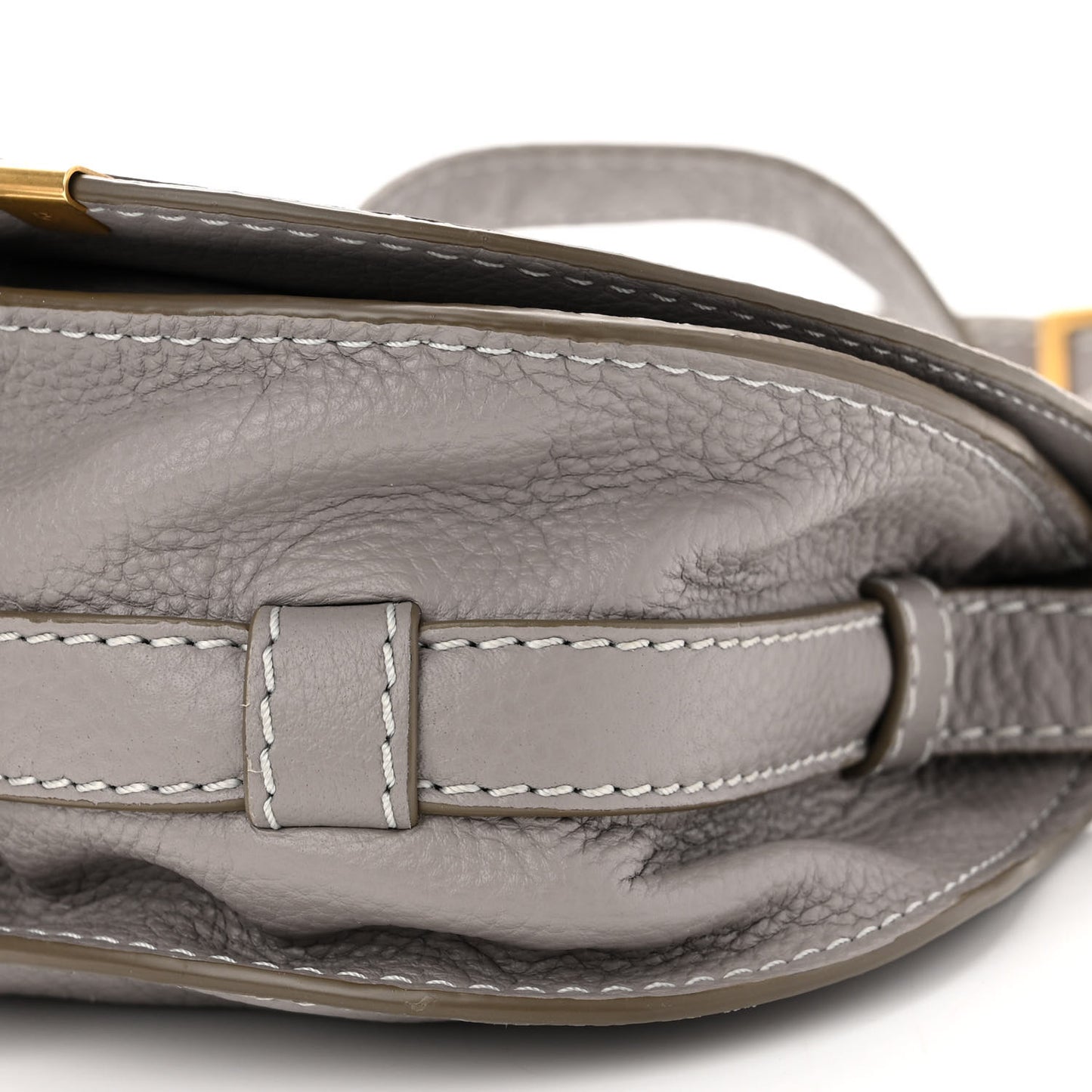 Calfskin Mini Marcie Round Crossbody Bag Cashmere Grey