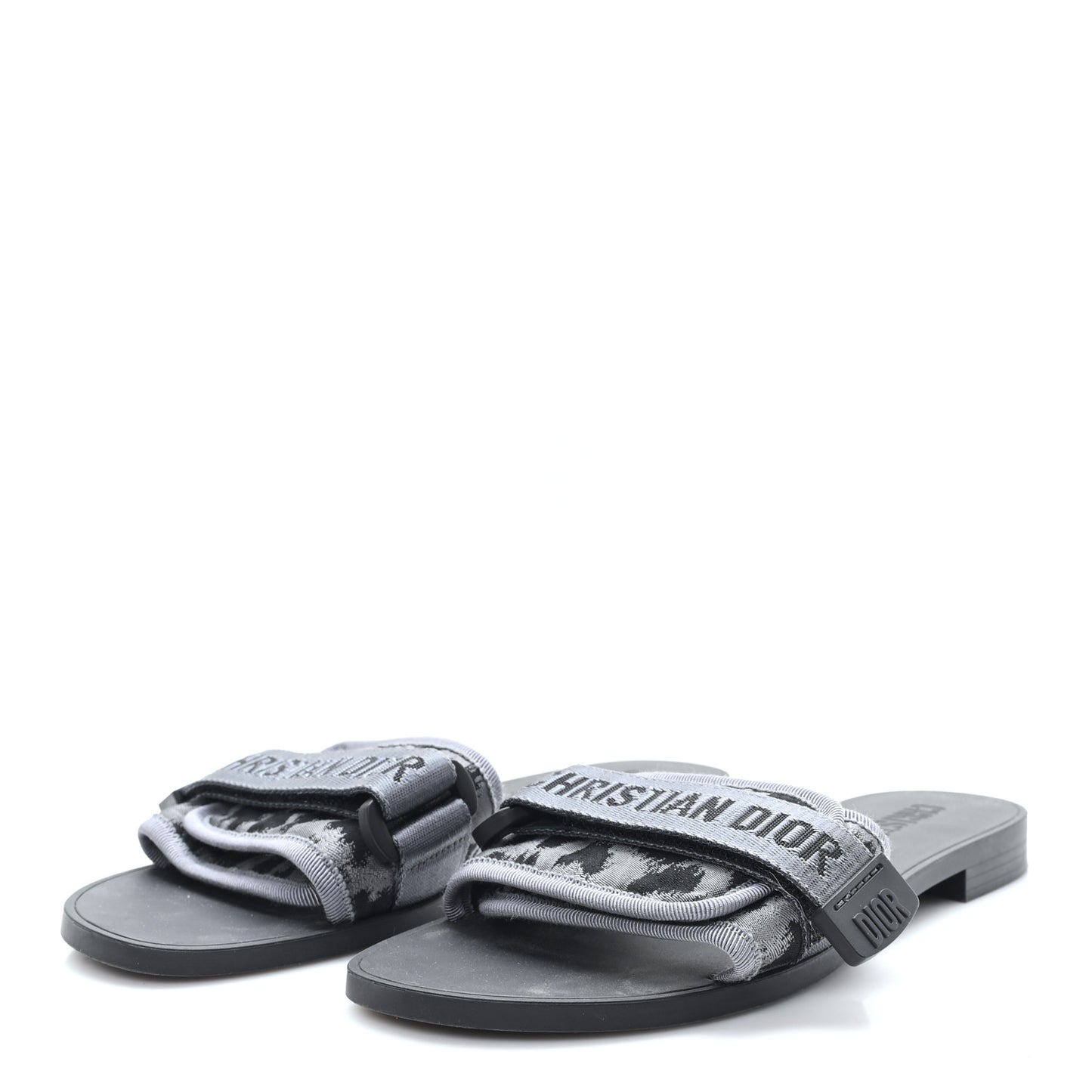 Technical Stretch Fabric Camouflage Dio(r)evolution Slide Sandals 37 Black Grey