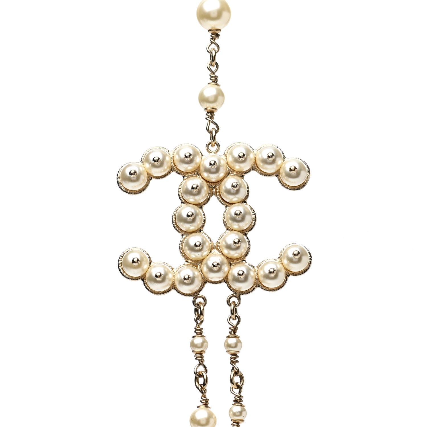 Chanel Pearl Chain CC Multi Strand Necklace Gold 4 of 8